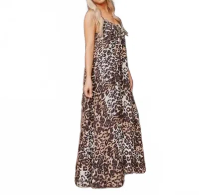 Buddylove Panama Leopard Maxi Dress In Black In Brown