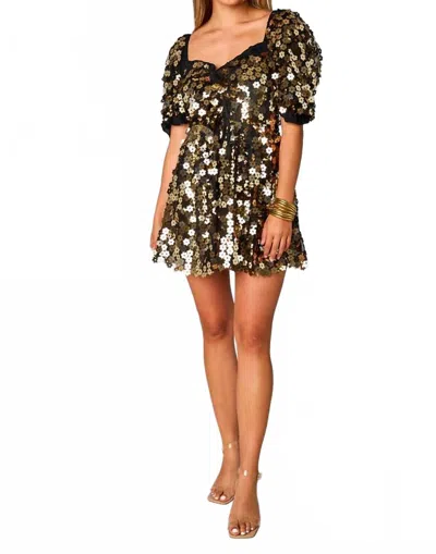 Buddylove Pennies From Heaven Dress In Gold In Green