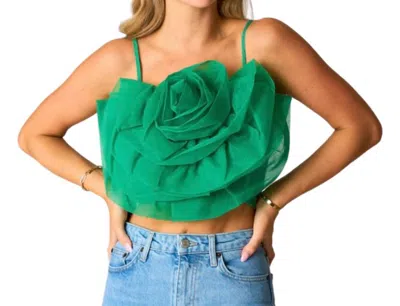 Buddylove Petal Flower Appliqué Tank Top In Spruce In Grey