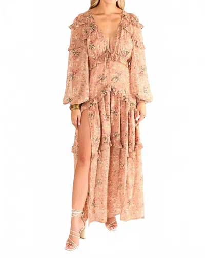 Buddylove Pia Long Sleeve Maxi Dress In Adrift In Multi