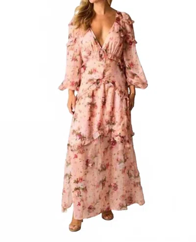 Buddylove Pia Long Sleeve Maxi Dress In Spellbound In Pink