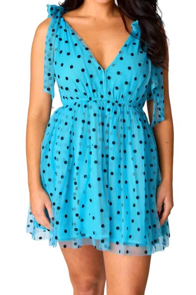 Buddylove Polka Dot Dreams Mini Dress In Blue