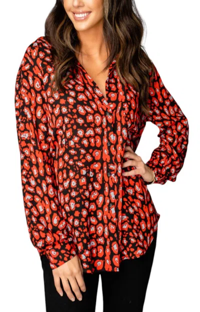 Buddylove Portia Tunic Top In Cherry Bomb In Multi
