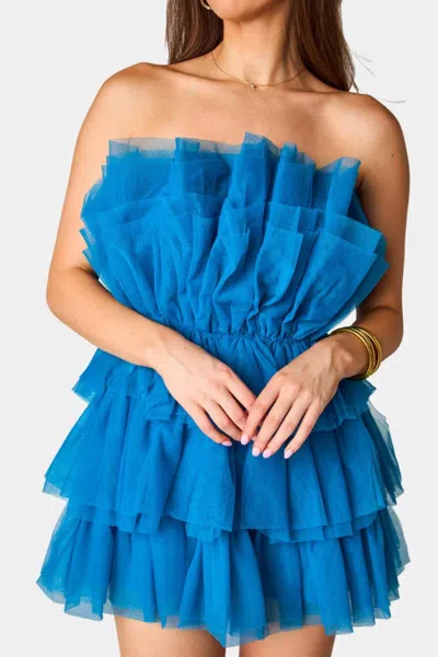 Buddylove Powder Puff Dress In Indigo In Multi