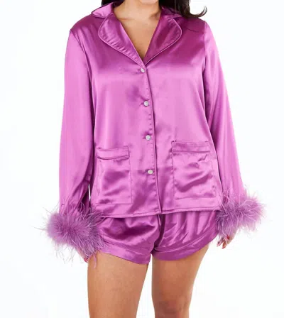 Buddylove Prescott Pajama Shorts In Purple