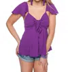 Buddylove Purple Flirty Ruffle Top In Purple