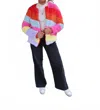Buddylove Rainbow Faux Fur Jacket In Multi In Multi