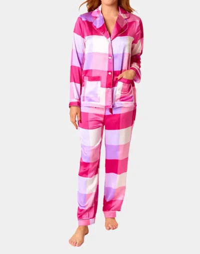 Buddylove Ripley Pajama Top In Pink Plaid