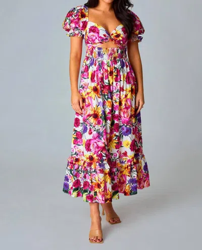 Buddylove Ross Cut Out Maxi Dress In Pink In Multi