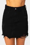 Buddylove Sharon Distressed Mini Skirt In Black In Black