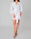 BUDDYLOVE STARLET WRAP DRESS IN WHITE/SILVER