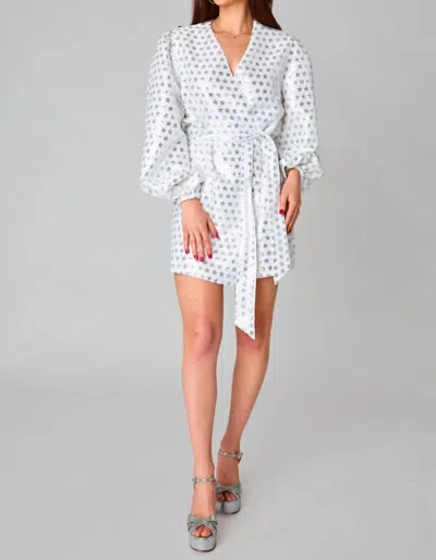 Buddylove Starlet Wrap Dress In White/silver In Multi