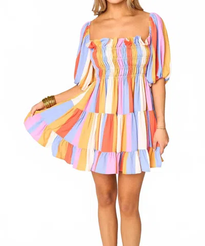 Buddylove Striped Spencer Mini Dress In Pool Boy In Multi