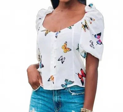 Buddylove Sweetheart Butterfly Top In White