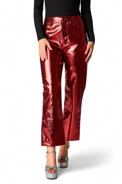Buddylove Travolta High-rise Metallic Pants In Bronze In Brown