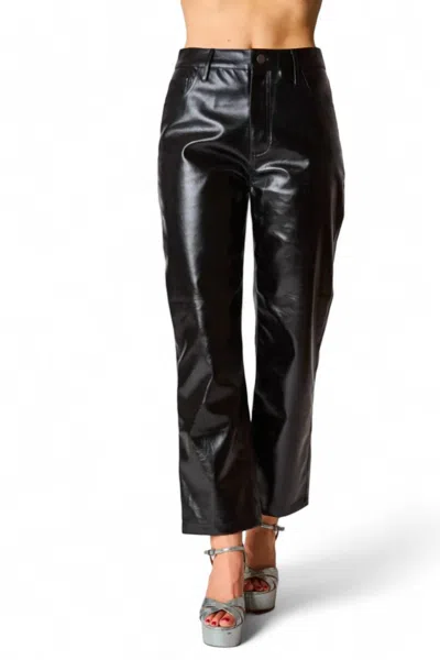 Buddylove Travolta High-rise Metallic Pants In Onyx In Black