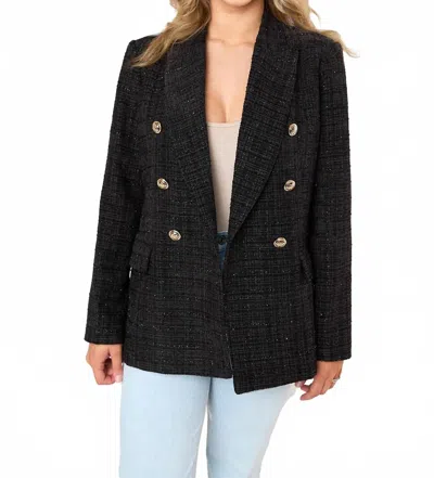 Buddylove Tucker Tweed Blazer In Black Ice