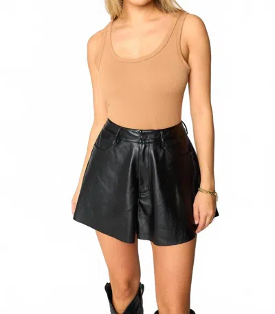 Buddylove Vegan Leather Shorts In Black