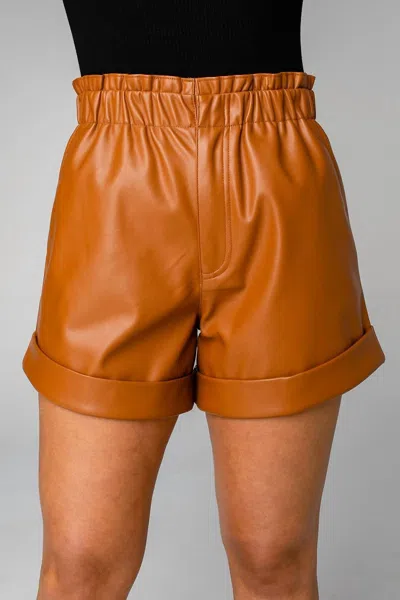 Buddylove Vegan Leather Shorts In Mocha In Brown
