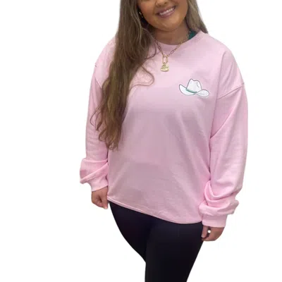 Buddylove Vickie Sweatshirt In All Hat No Cattle In Pink