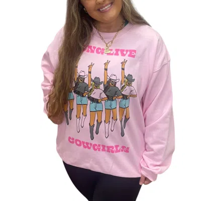 Buddylove Vickie Sweatshirt In Long Live Cowgirls In Multi