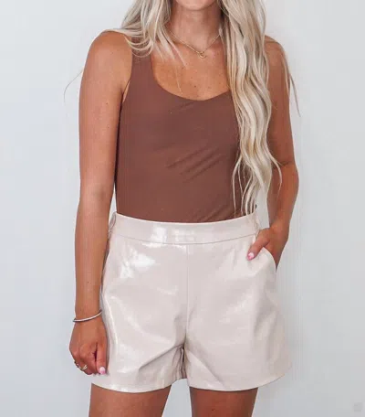 Buddylove Vince Leather Shorts In Ecru