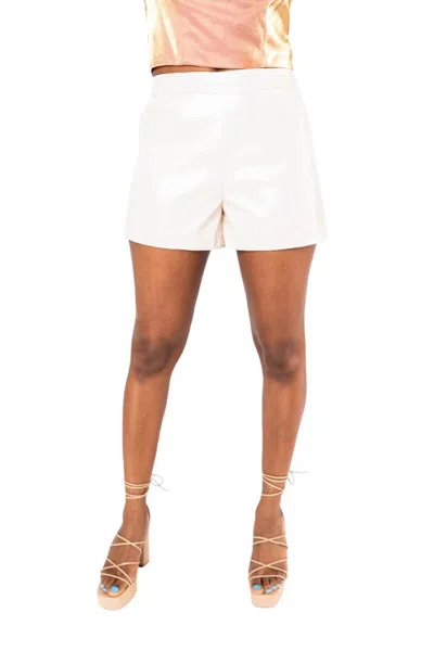 Buddylove Vince Vegan Leather Shorts In Ecru In White