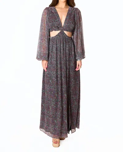 Buddylove Yvonne Long Sleeve Maxi Dress In Ozark In Multi