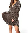 Buddylove Zozo Elastic Waist Mini Dress In Moonstone In Brown