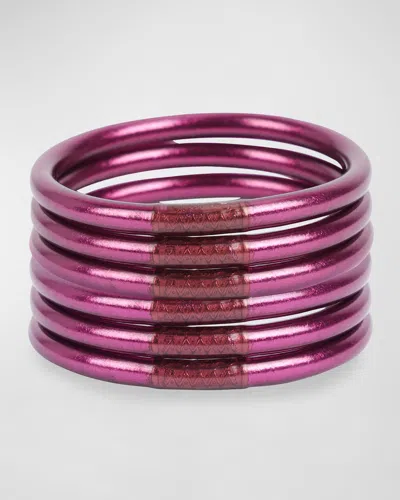 Budhagirl Amethyst All Weather Bangles In Red