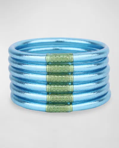 Budhagirl Azure All-weather Bangles, Set Of 9 In Blue