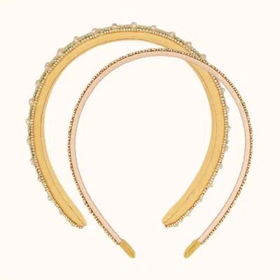 Budhagirl Plaza Duo Headbands In Gold
