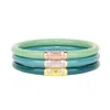 Budhagirl Three Kings All Weather Bangles In Green Multi In Green