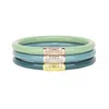Budhagirl Three Kings All Weather Bangles In Green Multi In Green