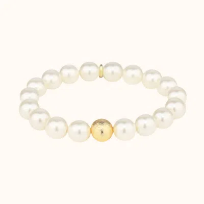 Budhagirl Women's Mala Beaded Bracelet In White Pearl