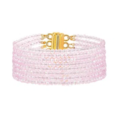 Budhagirl Women's Meghan 5 Strand Crystal Bracelet In Pink