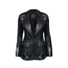 Budoar Atelier Women's Black Bomber Blazer In Black