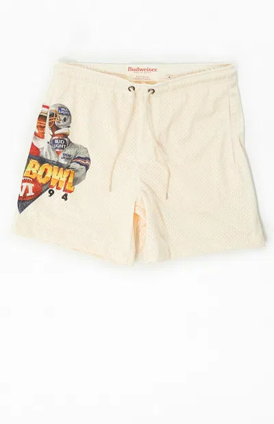 Budweiser Men's Bud Bowl Rivals Mesh Basketball Shorts In Off White