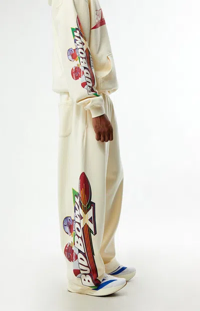 Budweiser Men's Bud Bowl Ten Open Hem Baggy Sweatpants In Off White