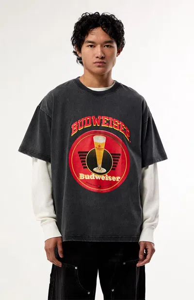 Budweiser Men's By Pacsun Antique T-shirt In Washed Black
