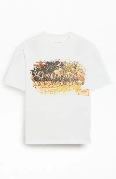 Budweiser Men's By Pacsun Calligraphy T-shirt In Blanc De Blanc In White