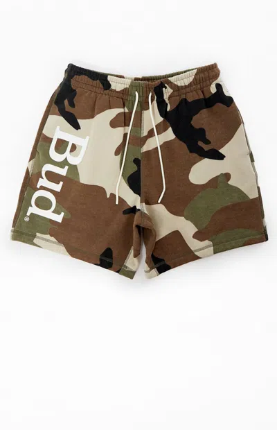 Budweiser Men's By Pacsun Camo Serif Fleece Sweat Shorts In Multi