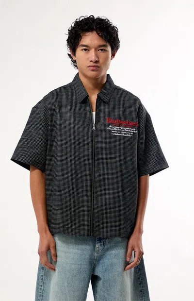 Budweiser Men's By Pacsun Clydestrom Woven Shirt In Black In Gray