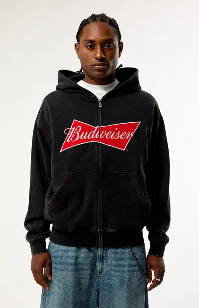 Budweiser Men's By Pacsun Logo Zip Up Hoodie In Black