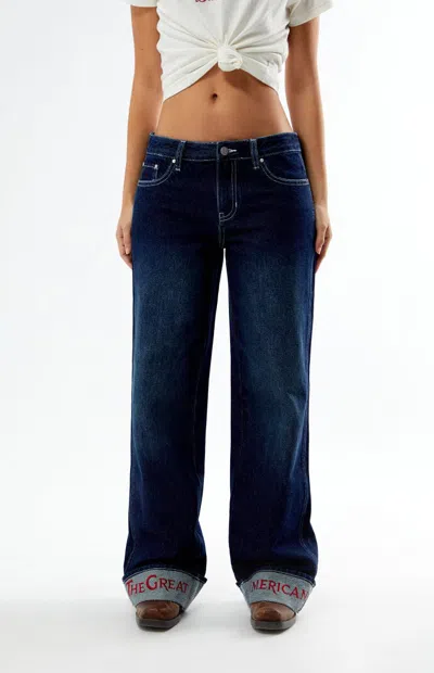Budweiser Women's By Pacsun Camilla Low Rise Baggy Jeans In Dark Indigo In Purple