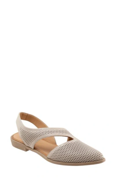 Bueno Bianca Perf Slingback Pointed Toe Flat