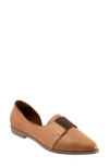 Bueno Brenda Half D'orsay Pointed Toe Flat In Dark Tan