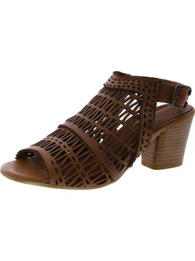Bueno Candice Womens Leather Buckle Heels In Brown