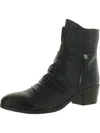 Bueno Colbie Womens Leather Slouchy Ankle Boots In Black