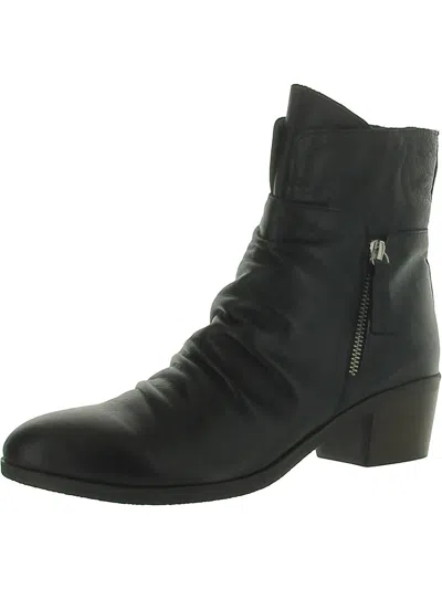 Bueno Colbie Womens Leather Slouchy Ankle Boots In Black